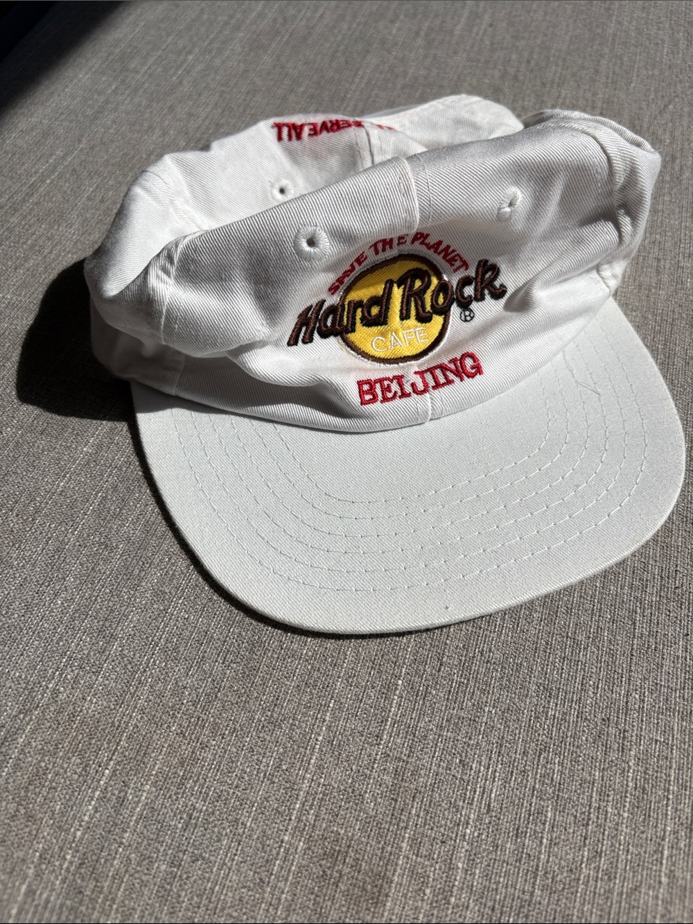 Hard Rock Cafe White Cap with Yellow and Red Logo - Beijing
